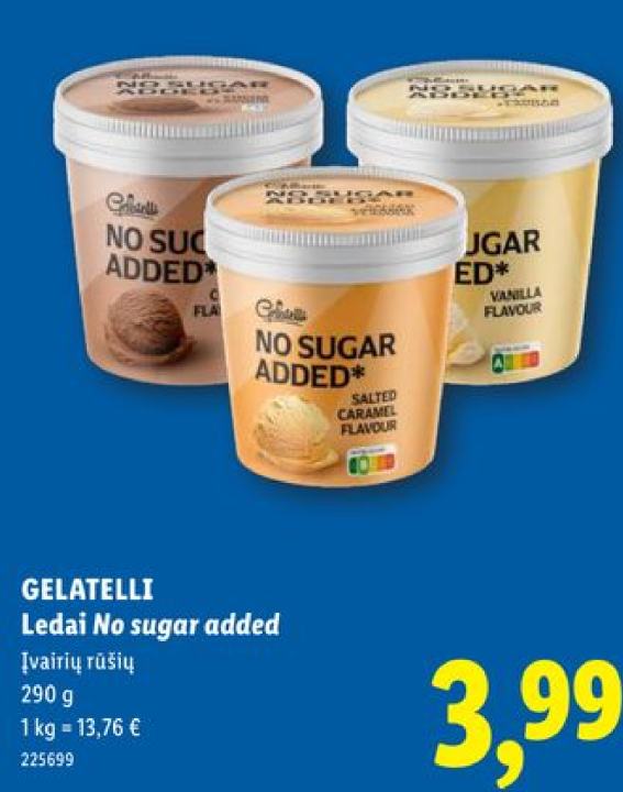 GELATELLI Ledai No sugar added, 290 g