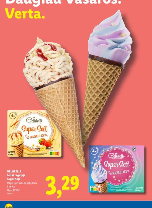 GELATELLI Ledai ragelyje Super Soft, 4 x 69 g