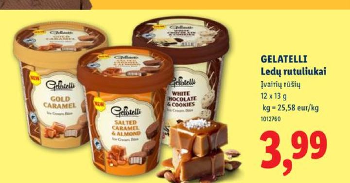 GELATELLI Ledų rutuliukai, 12 x 13 g