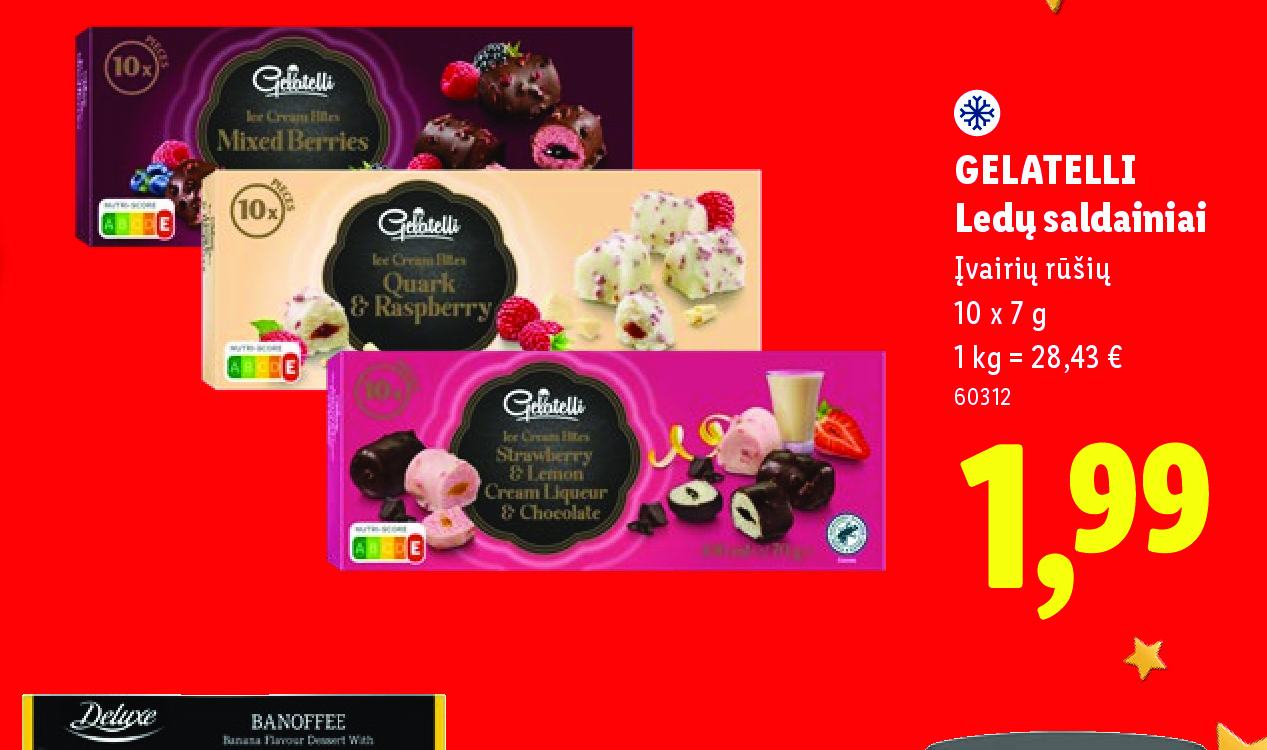 GELATELLI Ledų saldainiai, 10 x 7 g