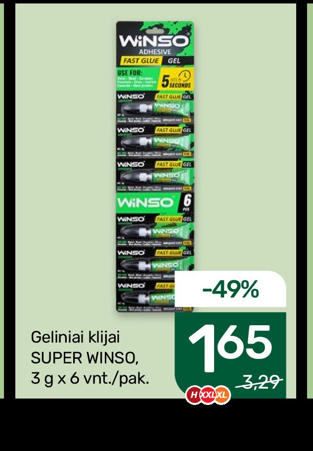 Geliniai klijai SUPER WINSO, 3 g