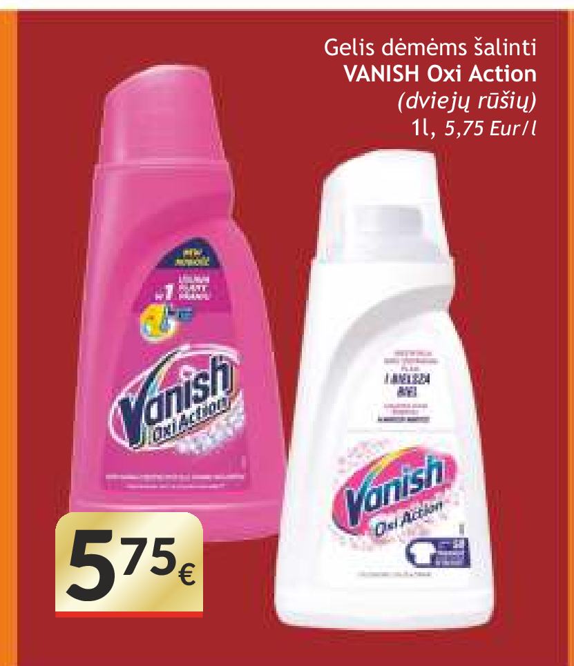 Gelis dėmėms šalinti VANISH Oxi Action, 1 l