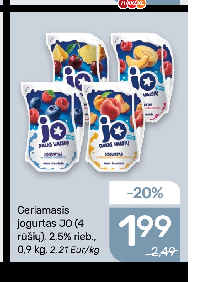 Geriamasis jogurtas JO, 0.9 kg