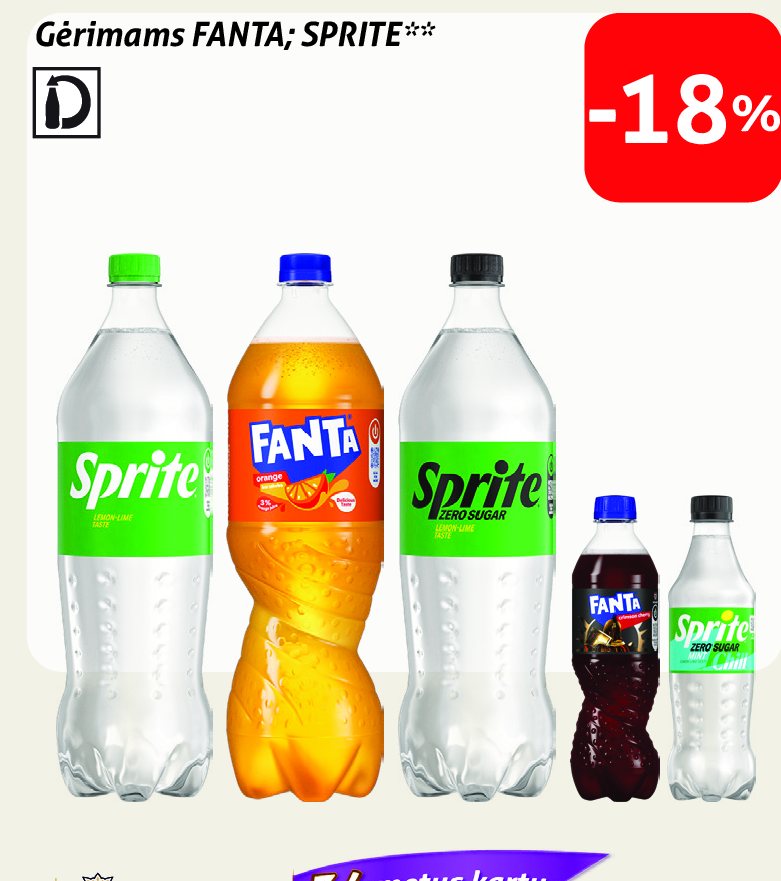 Gėrimams FANTA; SPRITE