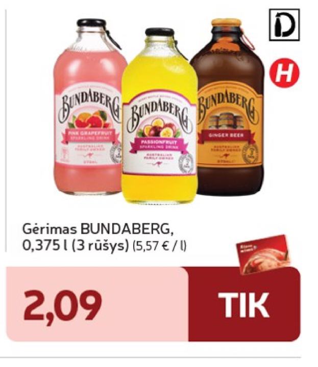 Gėrimas BUNDABERG, 0.375 l