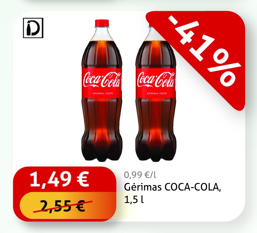 Gėrimas COCA-COLA, 1.5 l