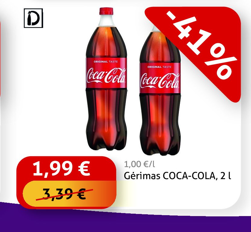 Gėrimas COCA-COLA, 2 l