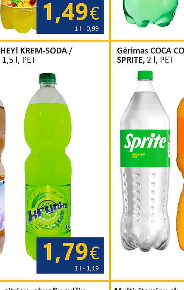 Gėrimas COCA COLA / FANTA ORANGE / SPRITE