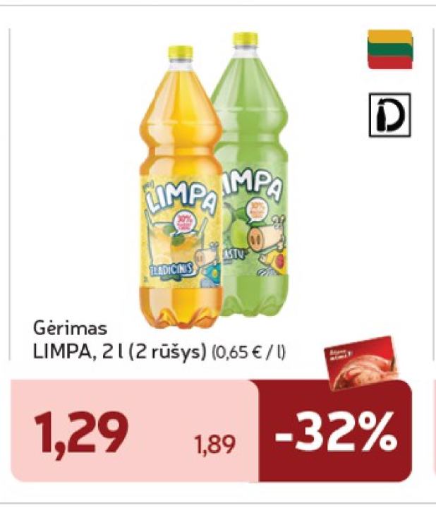 Gėrimas LIMPA, 2 l