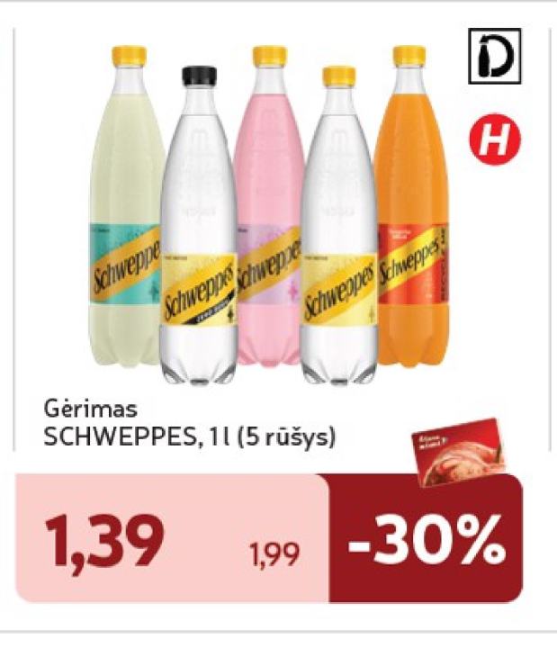 Gėrimas SCHWEPPES, 1 l