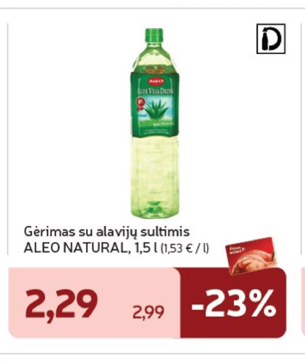 Gėrimas su alavijų sultimis ALEO NATURAL, 1.5 l
