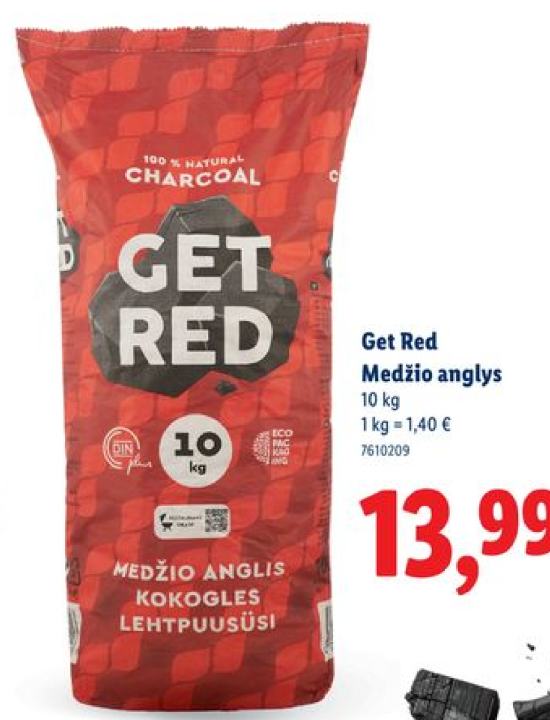 Get Red Medžio anglys, 10 kg