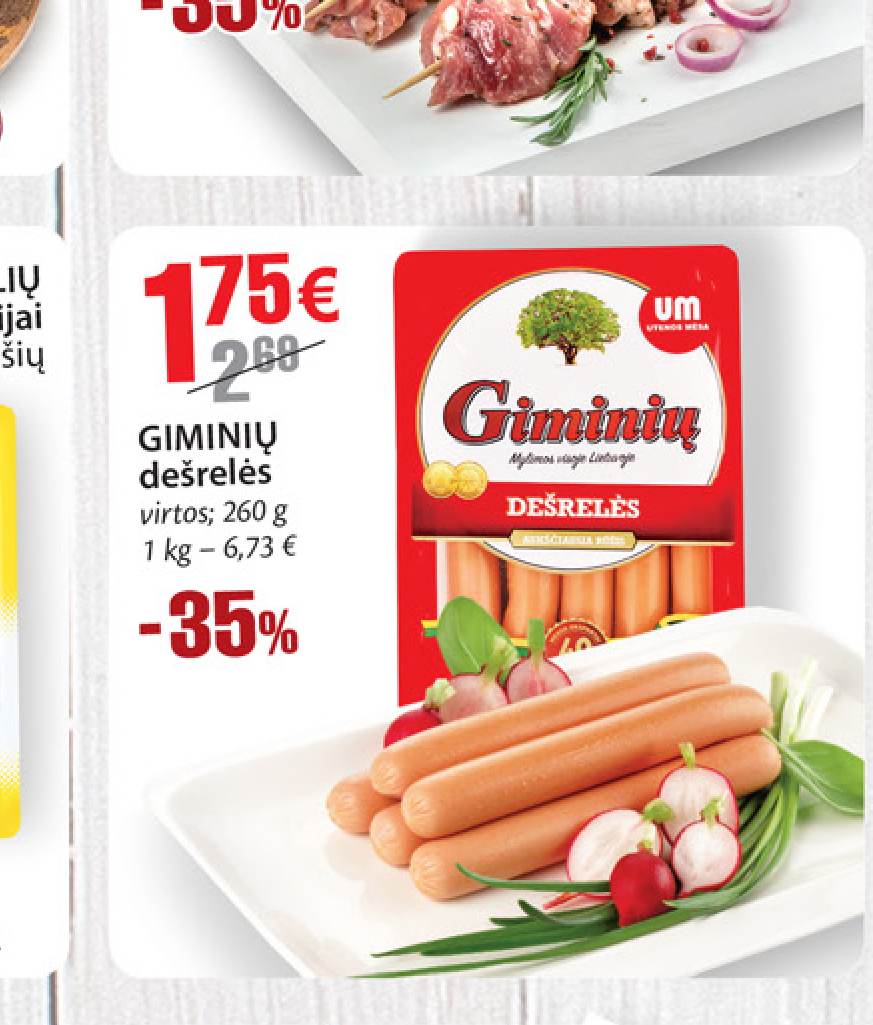 GIMINIŲ dešrelės, 260 g
