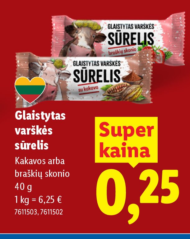 Glaistytas varškės sūrelis, 40 g
