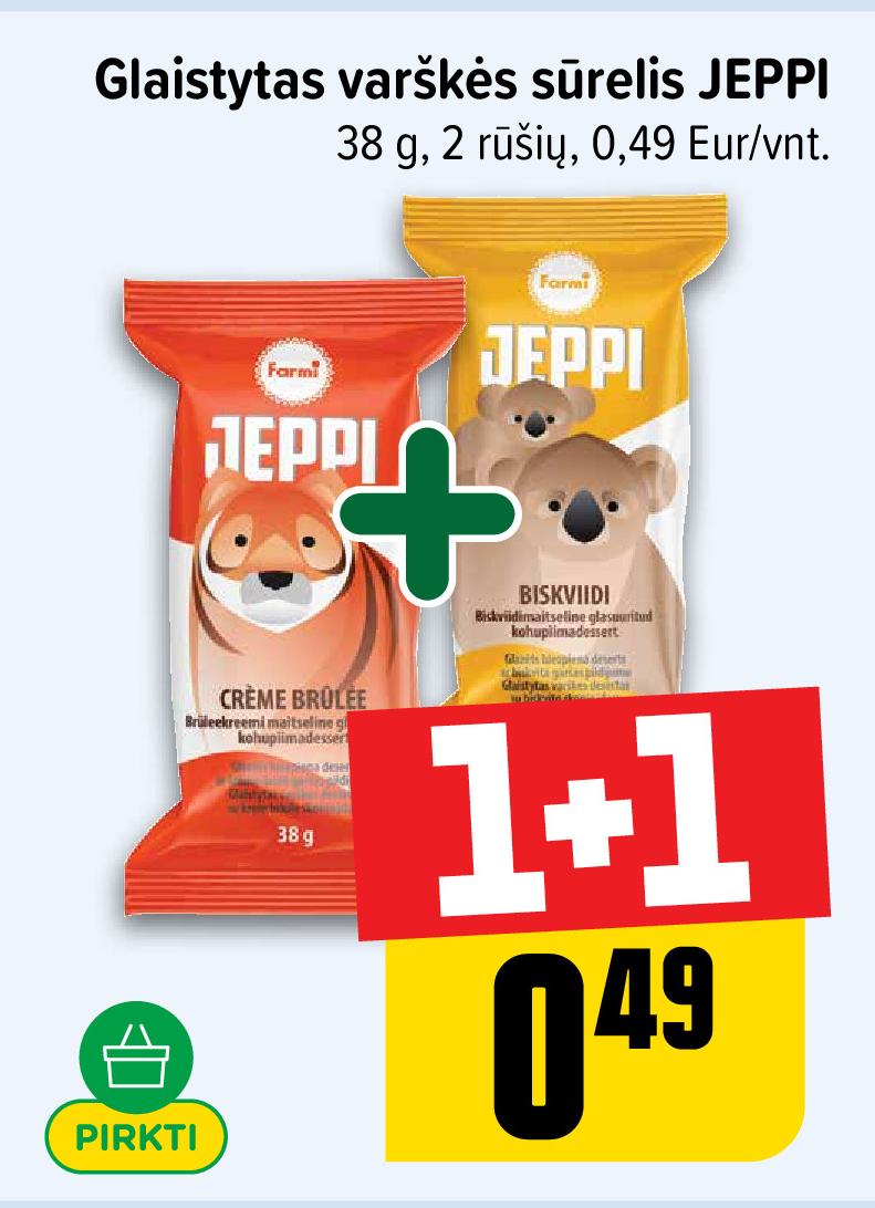 Glaistytas varškės sūrelis JEPPI