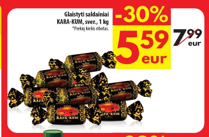 Glaistyti saldainiai KARA-KUM, 1 kg