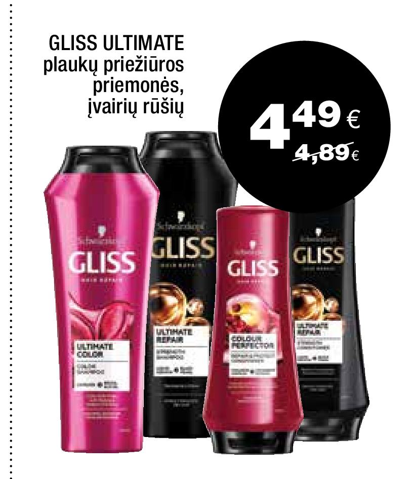 GLISS ULTIMATE plaukų priežiūros priemonės