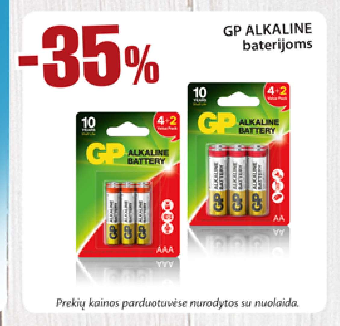 GP ALKALINE baterijoms