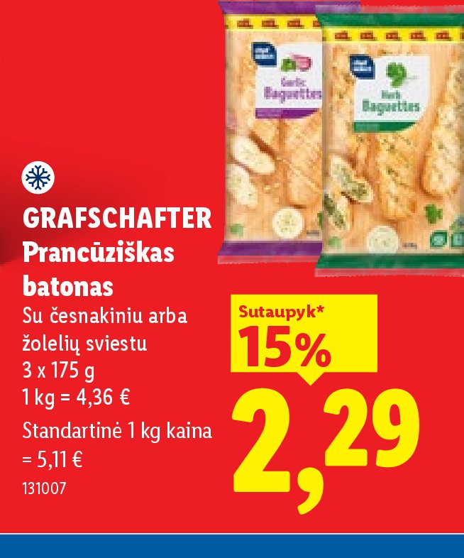 GRAFSCHAFTER Prancūziškas batonas, 3 x 175 g