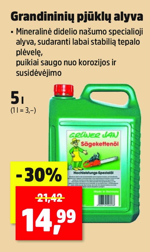 Grandininių pjūklų alyva, 5 l
