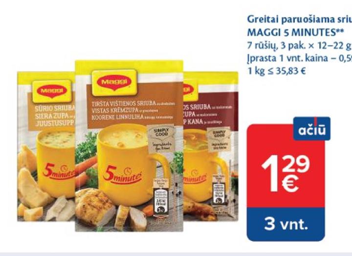 Greitai paruošiama sriuba MAGGI 5 MINUTES, 3 pak.