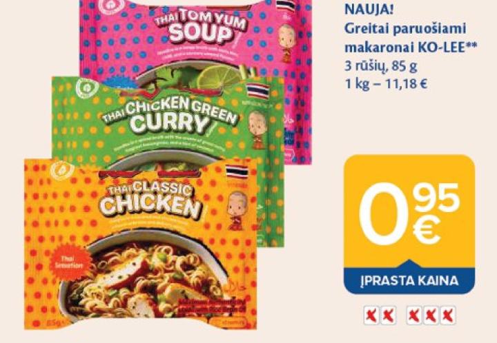 Greitai paruošiami makaronai KO-LEE, 85 g