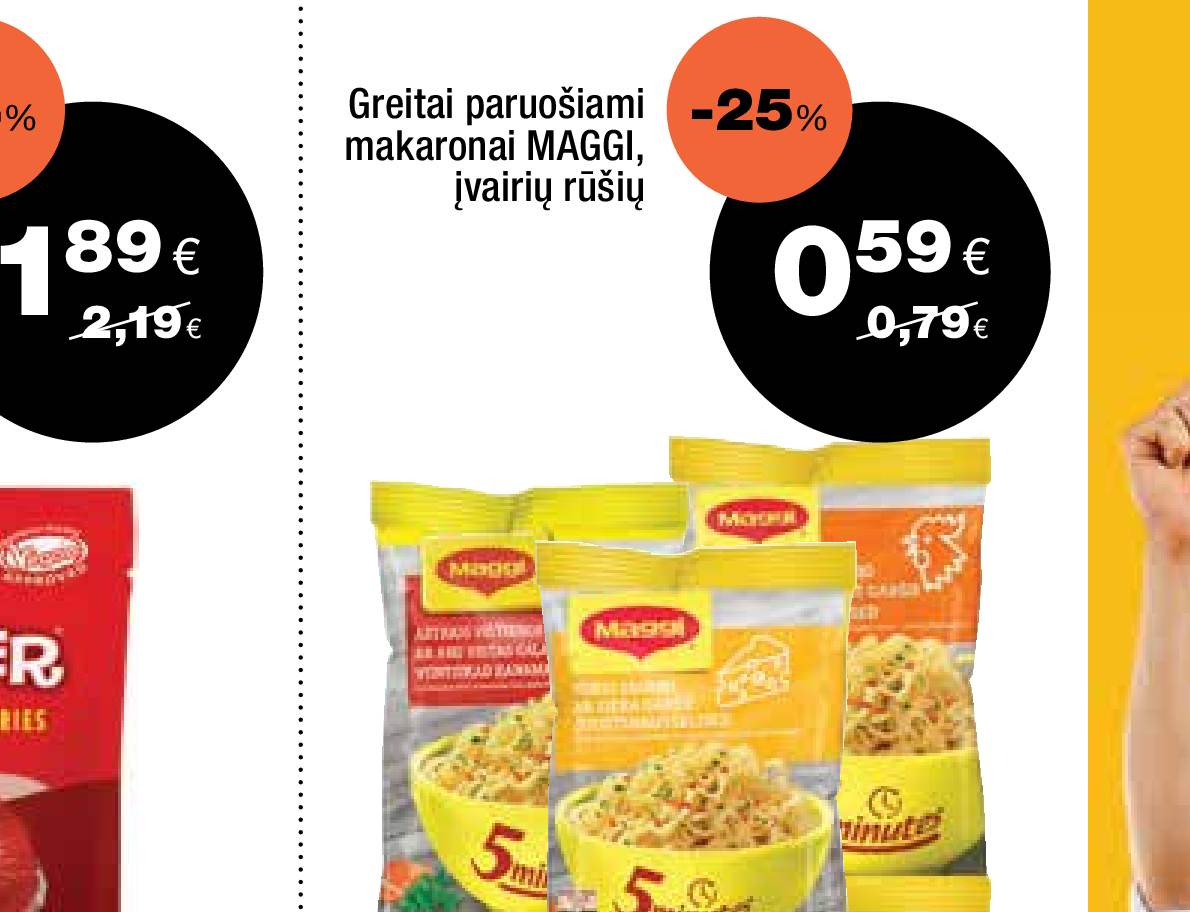 Greitai paruošiami makaronai MAGGI