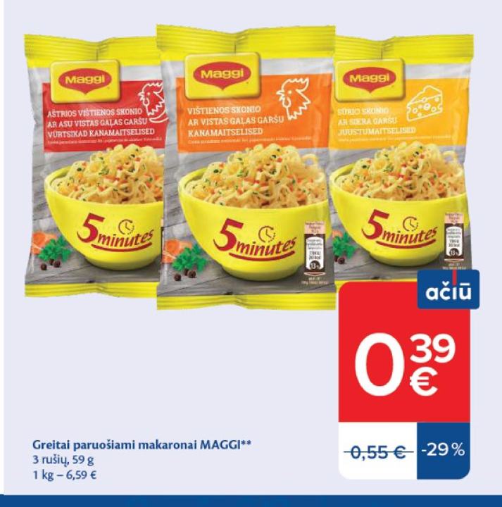 Greitai paruošiami makaronai MAGGI, 59 g