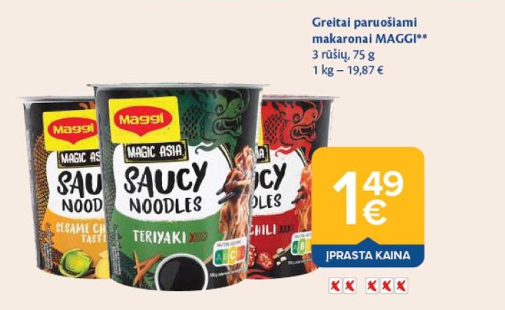Greitai paruošiami makaronai MAGGI, 75 g