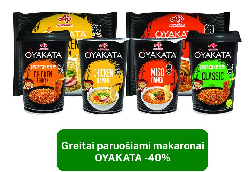Greitai paruošiami makaronai OYAKATA