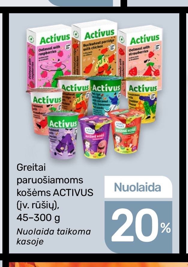 Greitai paruošiamoms košėms ACTIVUS, 300 g