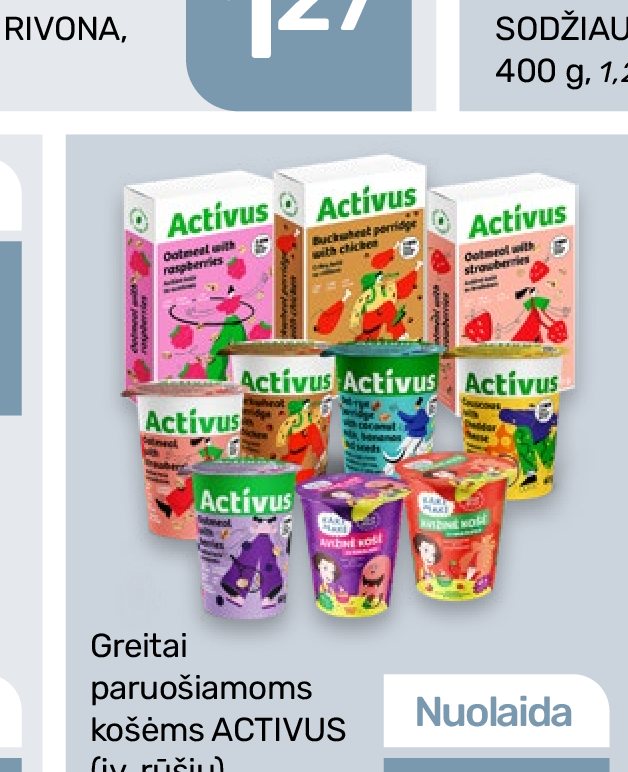 Greitai paruošiamos košės ACTIVUS, 300 g