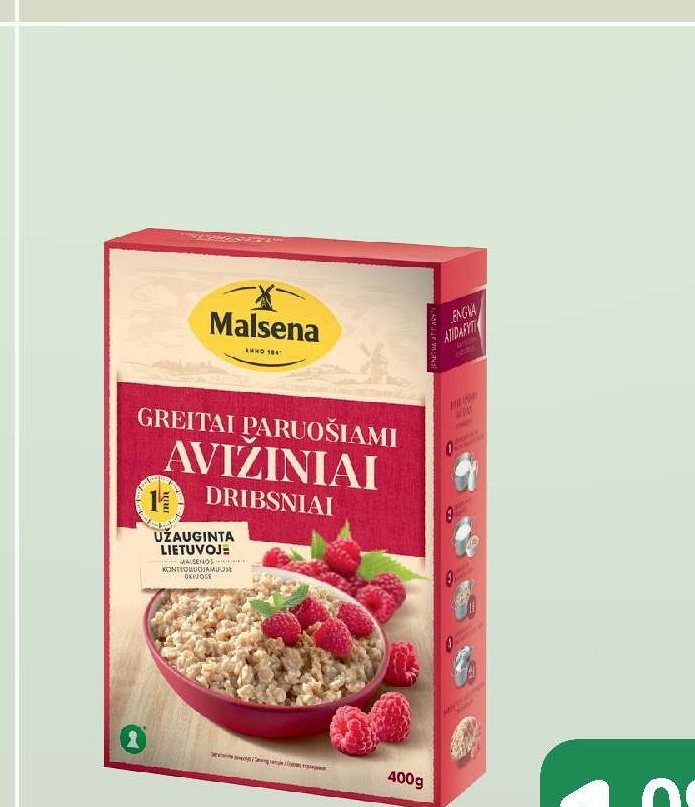 Greito paruošimo avižiniai dribsniai MALSENA, 400 g