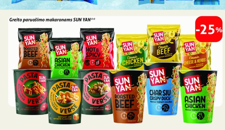 Greito paruošimo makaronams SUN YAN