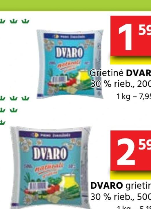 Grietinė DVARO, 200 g