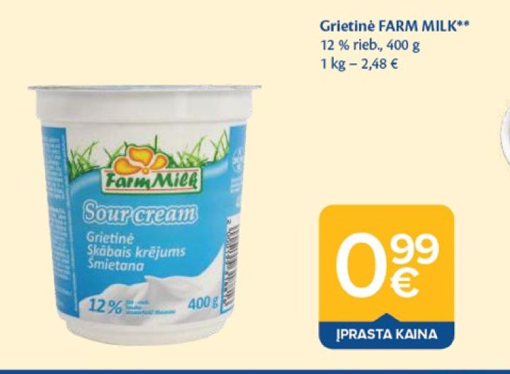 Grietinė FARM MILK, 400 g