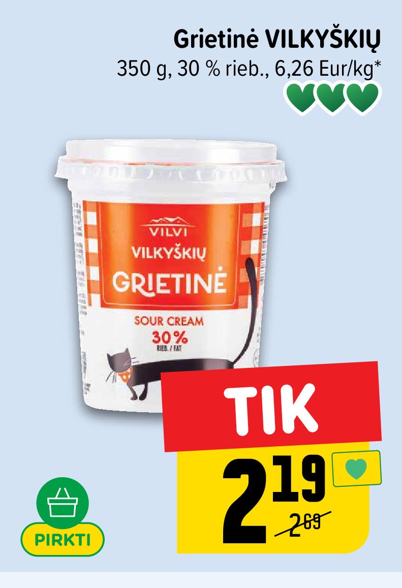 Grietinė VILKYŠKIŲ, 350 g