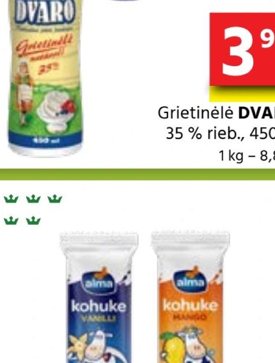 Grietinėlė DVARO, 450 ml