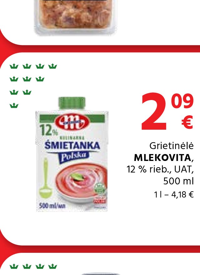 Grietinėlė MLEKOVITA, 500 ml