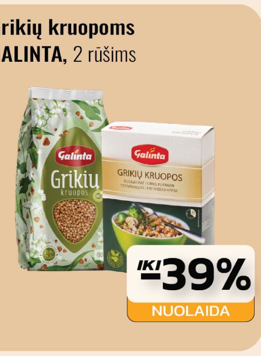 Grikių kruopoms GALINTA