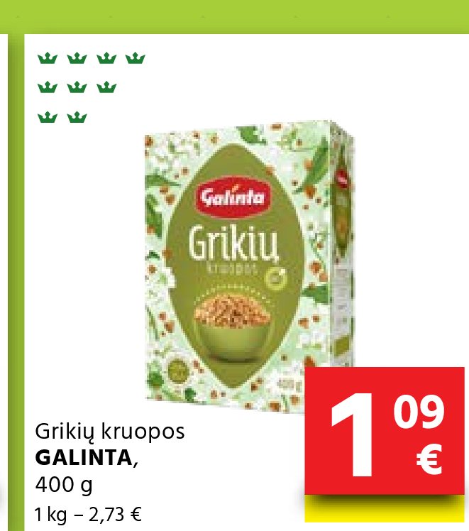 Grikių kruopos GALINTA, 400 g