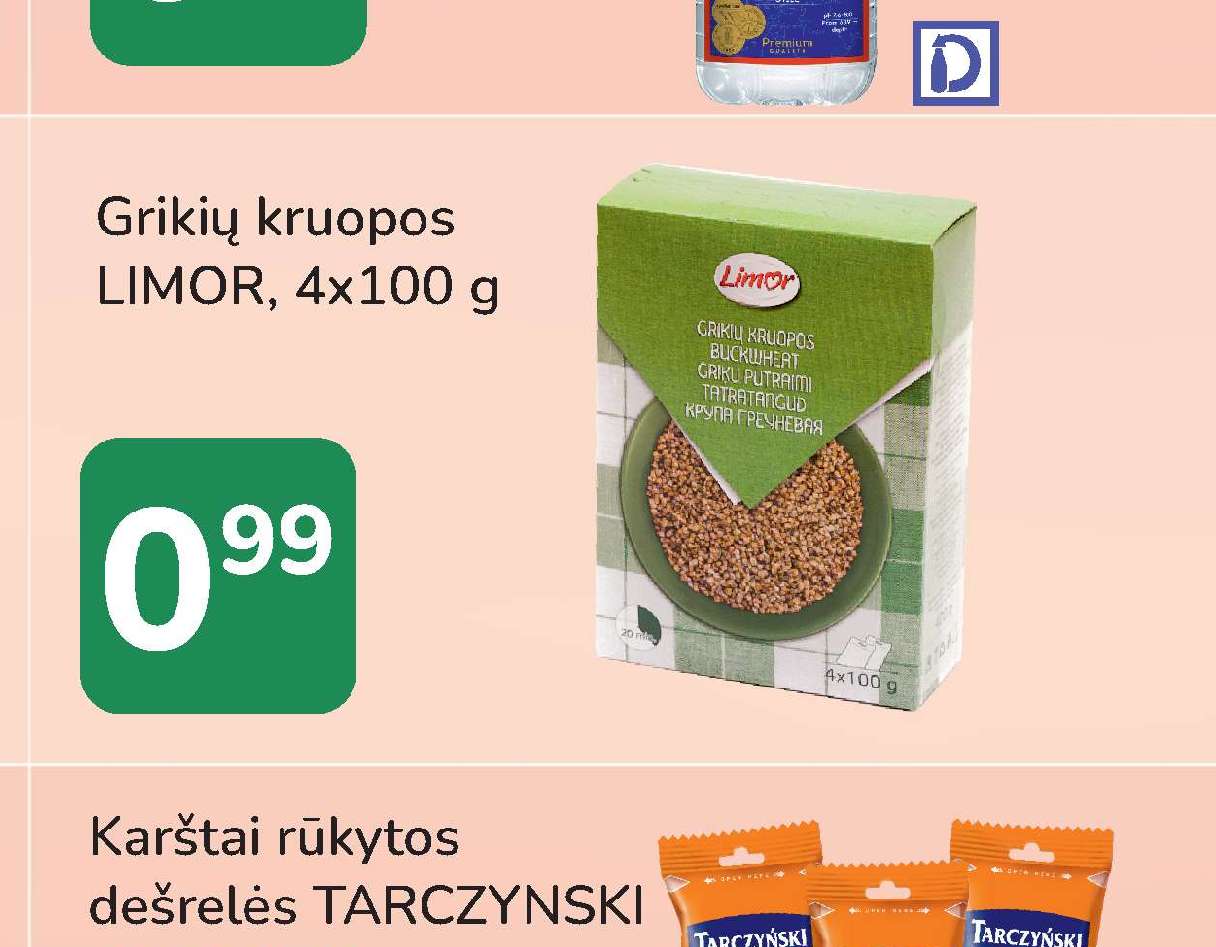 Grikių kruopos LIMOR, 4 x 100 g