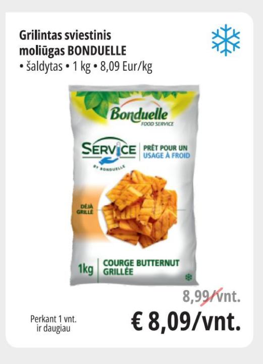 Grilintas sviestinis moliūgas BONDUELLE, 1 kg