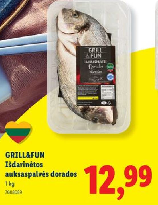 GRILL&FUN Išdarinėtos auksaspalvės dorados, 1 kg