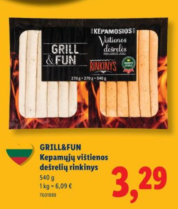 GRILL&FUN Kepamųjų vištienos dešrelių rinkinys, 540 g