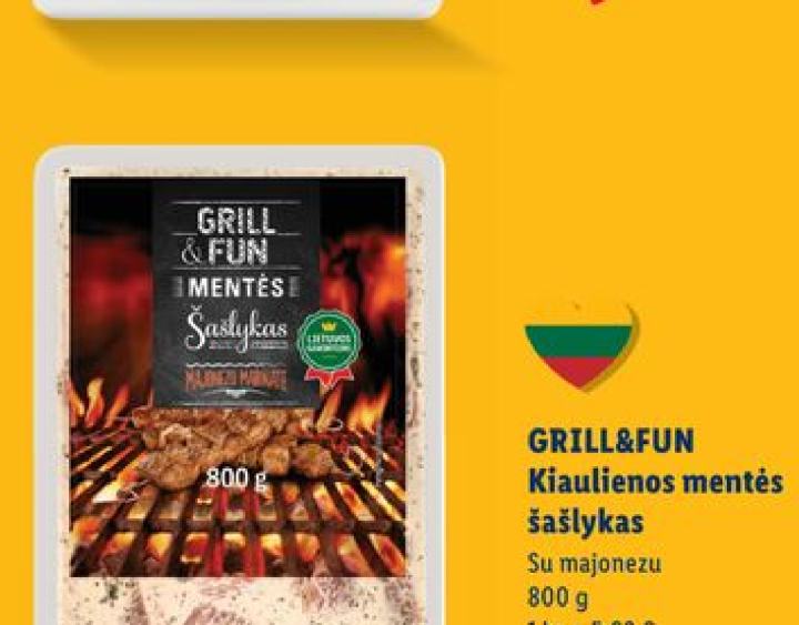 GRILL&FUN Kiaulienos mentės šašlykas, 800 g
