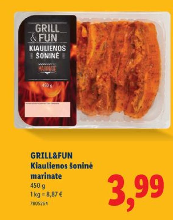 GRILL&FUN Kiaulienos šoninė marinate, 450 g