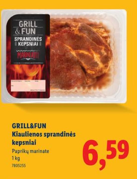 GRILL&FUN Kiaulienos sprandinės kepsniai, 1 kg