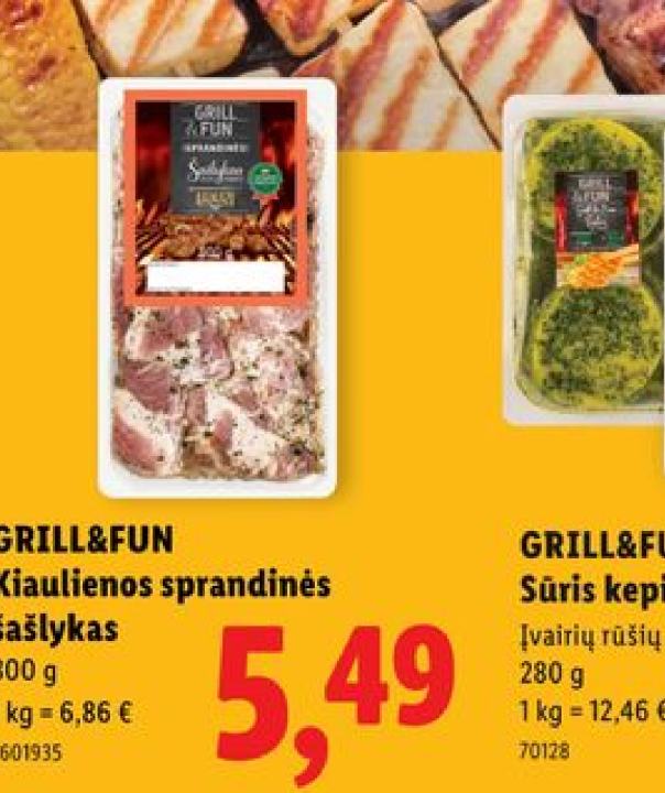 GRILL&FUN Kiaulienos sprandinės šašlykas, 800 g