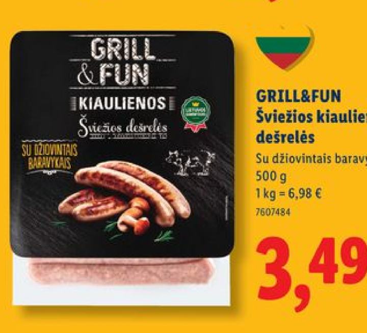 GRILL&FUN Šviežios kiaulienos dešrelės, 500 g
